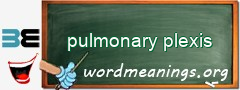 WordMeaning blackboard for pulmonary plexis